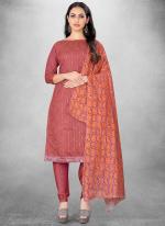 Chanderi Pink Festival Wear Embroidery Work Churidar Suit